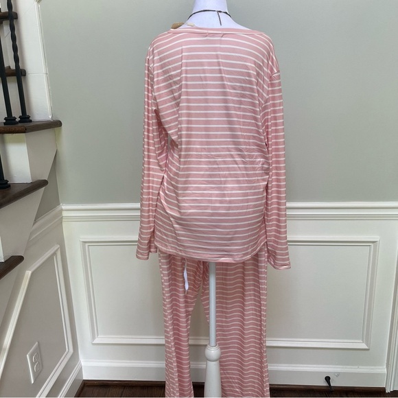 Ekoauer New Pink Striped Pajama Set L - Picture 3 of 15